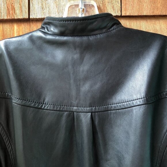 Like New Classiques Entier Luxurious Black Leather Jacket - Women's Large - Picture 8 of 9